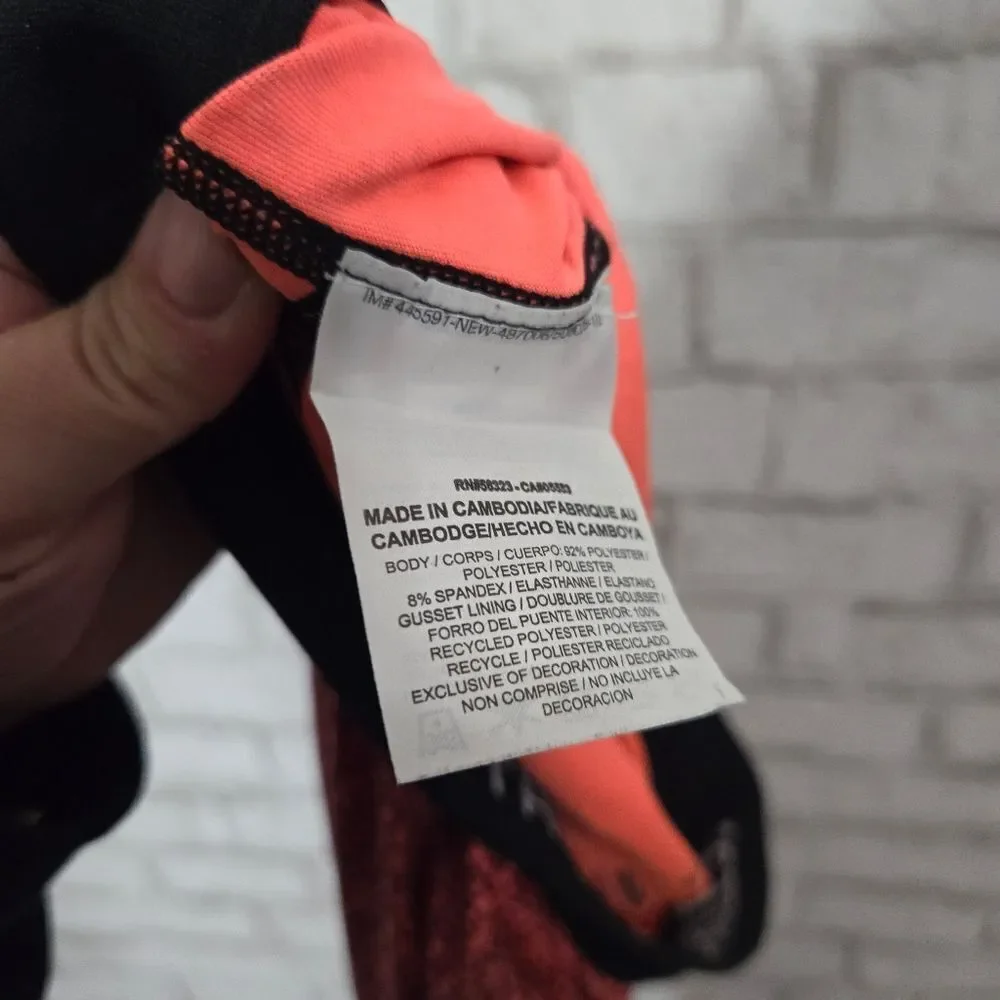 Nike Coral Pink Printed Capri Leggings with Black Waistband